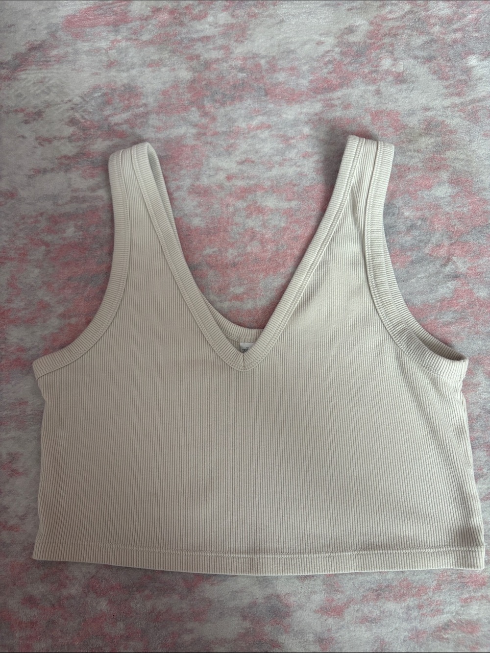 wild fable Ribbed Cropped Tank Top in Beige